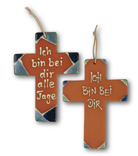 Tonkreuz bunt (mit Schriftzug)