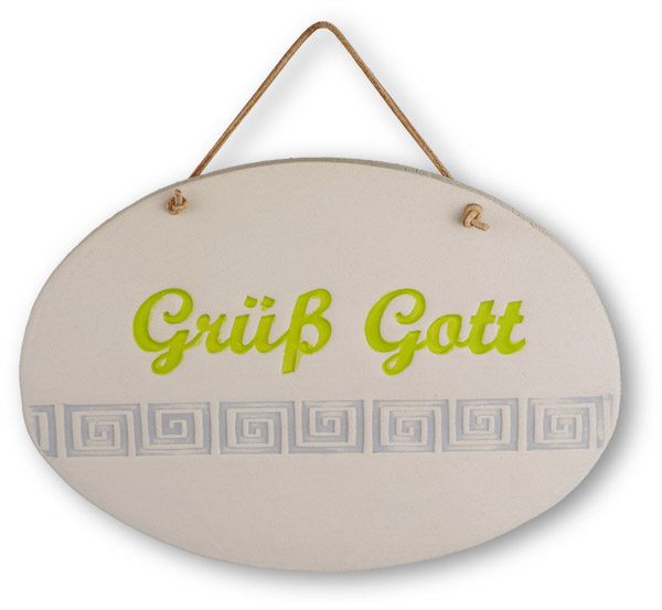 Tonschild -Grüß Gott-